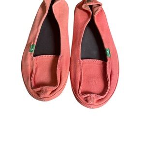 Coral Canvas Slip-On Shoes